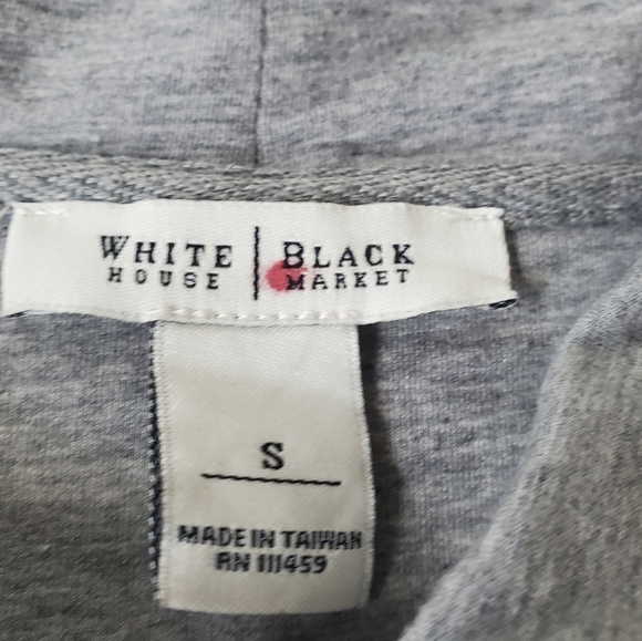 WHITE House BLACK Market Cowl Neck Gray Short Sleeves Sweatshirt, Size S - Picture 5 of 8